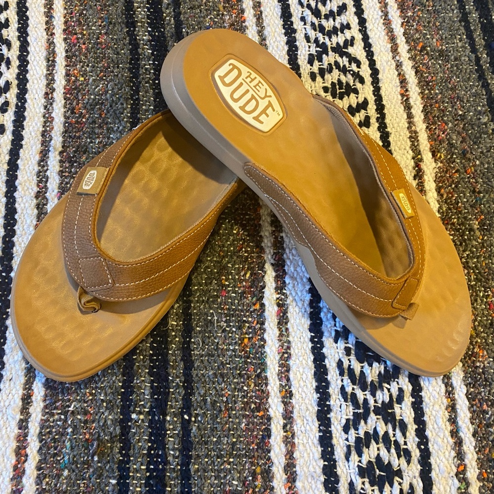 Hey Dude Brown Sandals Comfortable Slip-On Design